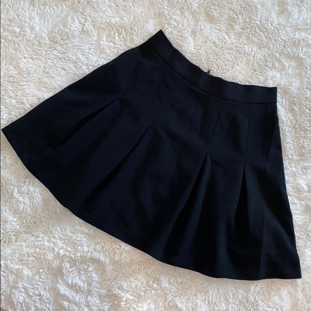 Black Pleated Circle Skirt